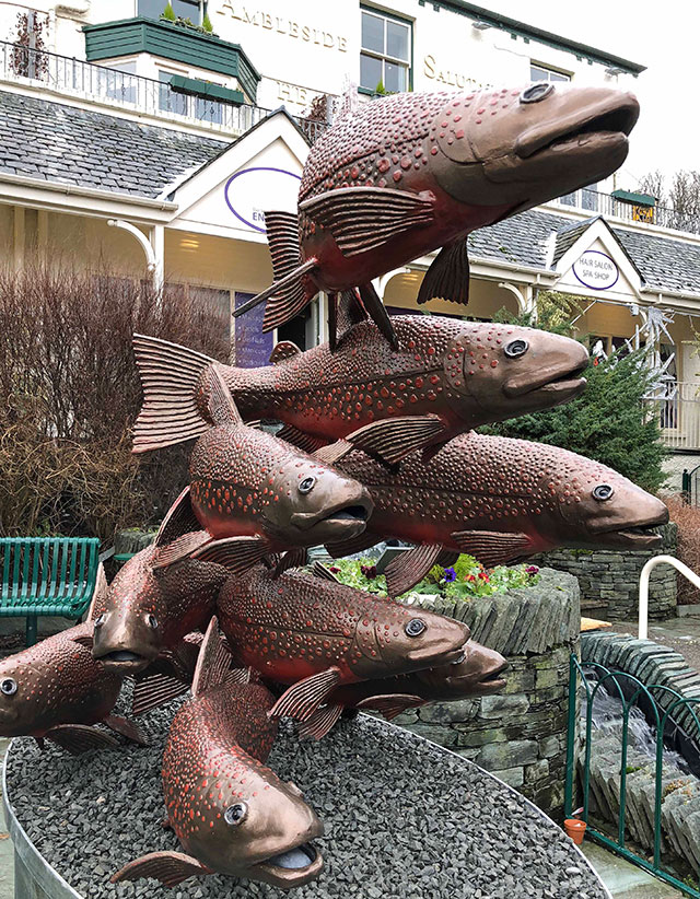 Arctic Char by Brian and George Fell, outside the Ambleside Salutation Hotel